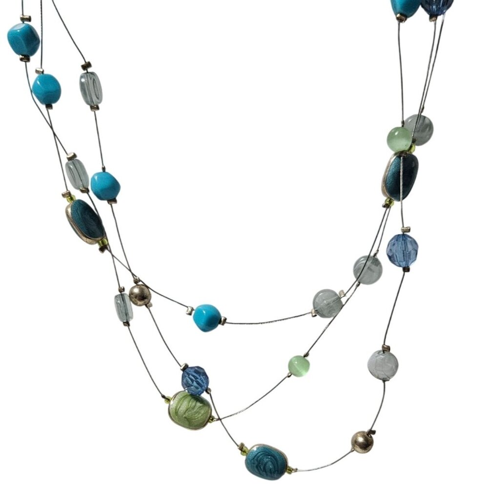 Boho Multicolor Beaded Layered Necklace Multi Strand Retro Fashion Jewelry Women